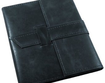 Blue Leather Refillable Journal: Handmade Travel Diary
