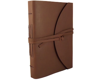 Large Leather Photo Album: Handmade Rustic Scrapbook, 200 4x6/5x7 Photos