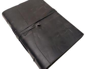 Large Leather Photo Album Handmade Vintage Memory Book Guestbook, 200 4x6 Photos
