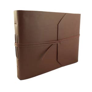 Large Leather Photo Album: Rustic Scrapbook, 400 4x6 Photos
