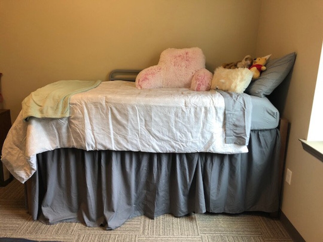 College Dorm Bed Skirt 3 Panels 34 Drop, White or Gray Etsy