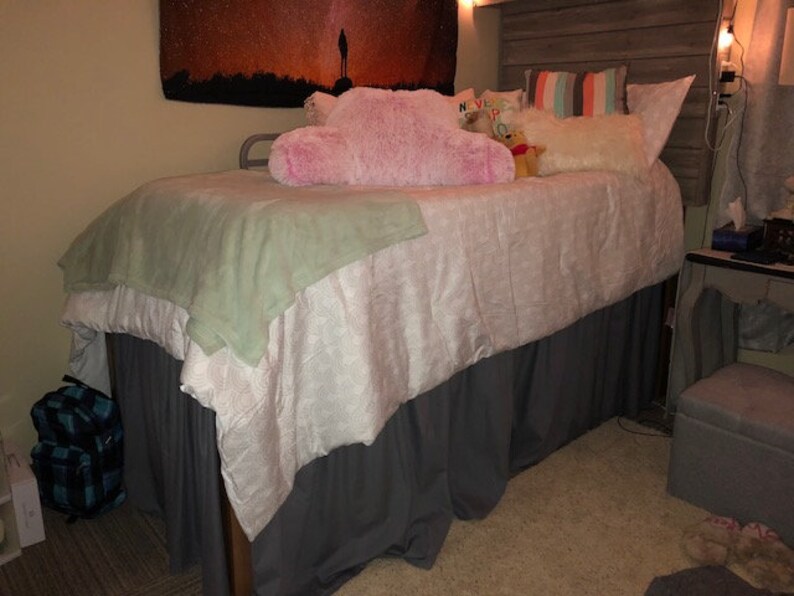 College Dorm Bed Skirt 3 Panels 34 Drop White or Gray Etsy