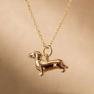 Dachshund Necklace, 14K Gold Filled, Dog Mom, Gift for her, Doxie
