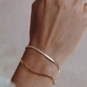 Herringbone Chain, 18K Gold Filled Herringbone, Gold Chain, Snake Chain Bracelet, Herringbone Bracelet, Aesthetic Bracelet, Gold, For Her
