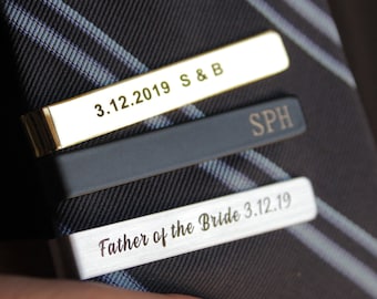 Personalized Tie Clip | Groomsmen Tie Bar | Personalized Tie Bar | Tie Clip Mens | Dad from Daughter | Custom Tie Bar | Engraved Tie Clip
