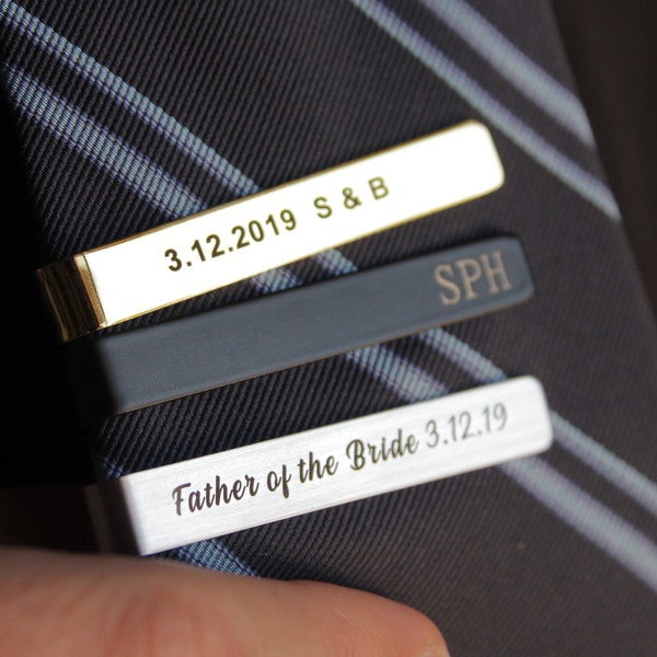 Personalized Tie Clip | Groomsmen Tie Bar | Personalized Tie Bar | Tie Clip Mens | Dad from Daughter | Custom Tie Bar | Engraved Tie Clip