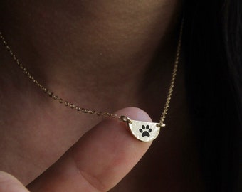 14k Gold Tiny Paw Print Necklace | Gold Paw Necklace | Tiny Paw Necklace | Pet Loss Necklace | Tiny Paw Charm | Pet Sympathy | Loss of Pet