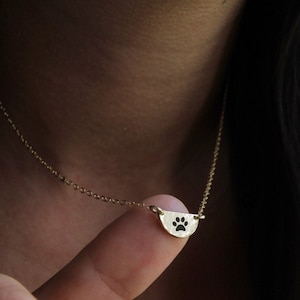 14k Gold Tiny Paw Print Necklace | Gold Paw Necklace | Tiny Paw Necklace | Pet Loss Necklace | Tiny Paw Charm | Pet Sympathy | Loss of Pet