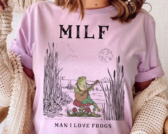 Frosch Shirt, Milf, Mann ich liebe Frösche, Cottagecore Shirt, Frosch Sweatshirt, Frosch und Kröte Shirt, Pilz Shirt, Frosch Geschenke, Goblincore Shirt