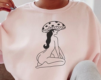 Mushroom sweater, Mushroom Shirt, Aesthetic sweatshirt, Trendy sweatshirt, Mushroom Sweatshirt, Botanical Shirt, Magic mushroom