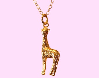 Giraffe Necklace, giraffe, giraffe jewelry, charm necklace, nature necklace, zoo jewelry, cute necklace, animal charm, animal jewelry