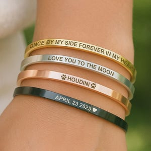 Your Own Text, Customized Cuff, Custom Bracelet, Inspirational Gift, Engraved Cuff, Personalize Bracelet, Custom Name Jewelry, Skinny Bangle