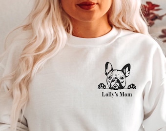 Custom French Bulldog Sweatshirt, Personalized Dog Mom Gift