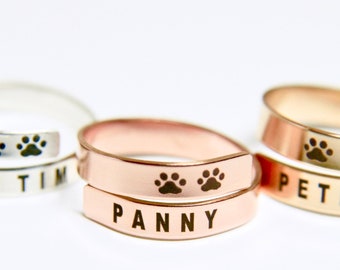 Cat Paw Ring | Cat Ring | Paw Print Ring | Paw Ring  | Paw Print Jewelry | Pet Name Ring | Pet Lover Ring | Wraparound Ring | Fur Mama