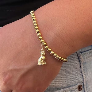 Cat lover gift, Cat mom gift, Cat bracelet, cat jewelry, beaded bracelet, pet memorial gift, black cat jewelry, cat memorial gift