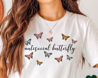 Introvertiertes Shirt, Homebody, antisozialer Schmetterling, antisoziales Shirt, Homebody Sweatshirt, Homebody Shirt, Homebody Geschenke, introvertiertes Geschenk