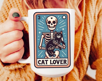 Cat mom mug, cat dad mug,  tarot cards, cat tarot, gift for her, gift for her, cat mom, cat lover gift, cat lovers, cat themed, tarot mug