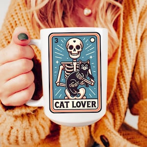 Mug maman chat, mug papa chat, cartes de tarot, tarot chat, cadeau pour elle, cadeau pour elle, maman chat, cadeau pour amoureux des chats, amoureux des chats, sur le thème des chats, tasse de tarot