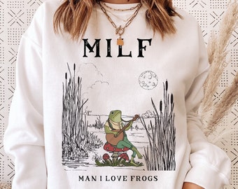 Frog sweatshirt, Frog Shirt, cottagecore shirt, Man I love frogs, frog and toad shirt, mushroom shirt, frog gifts, goblincore shirt,