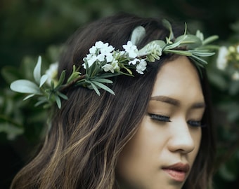 Green Flower Crown | Eucalyptus flower crown | Green Wedding Crown | Eucalyptus Crown | Greenery Crown | Green Leaf Crown | Woodland crown.