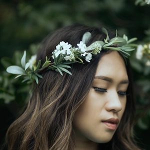 Green Flower Crown Eucalyptus flower crown Green Wedding Crown Eucalyptus Crown Greenery Crown Green Leaf Crown Woodland crown. image 1