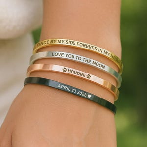 Custom Engraved Bracelet | Personalized Text, Coordinates, Date