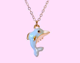 Dolphin Necklace, dolphin jewelry, miami, fish necklace, miami necklace, coastal cowgirl, dolphin lover, miami jewelry , animal necklace