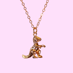 Colar de dinossauro, presentes de dinossauro, dinossauro, colar de ouro, joias de dinossauro, presente para ela, presente de aniversário, colar delicado e exclusivo