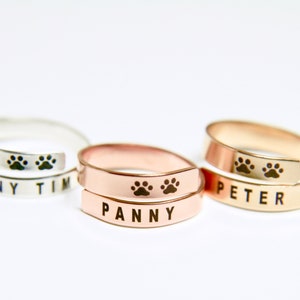 Custom Pet Jewelry | Dog Paw Ring | Custom Dog Ring | Pet Name Ring | Cat Ring | Wraparound Ring | Dog Remembrance | Personalized Pet