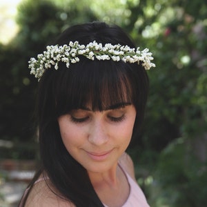 Babys Breath Crown | Babys Breath Flower crown| Simple White Flower Crown | Green Wedding Crown | Woodland Crown | Bridesmaid Flower Crown