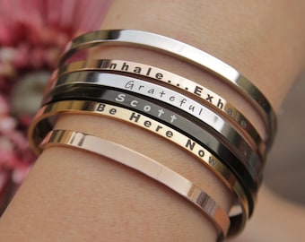 Engraved Bracelets, Customizable Bracelet, Graduation Gift, Gift For Sister, Personalized Cuff Bracelet, Custom Name Cuff, Friend Bracelet