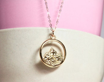 Mountain Necklace | 14K Gold Filled | Wanderlust | Mountain Necklace for Women | Nature Jewelry | Gold Mountain