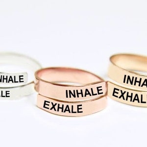 Breathe Ring | Inhale Exhale Ring | Inspirational Ring | Anxiety Ring | Stress Relief Jewelry | Breathe jewelry | Wrap Around Ring