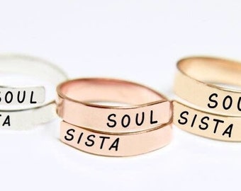 Soul Sista Ring | Soul Sister | Bestfriend | Long Distance Friend | Besties | Soul Sista | Unbiological sister | Sister in law | Bestie