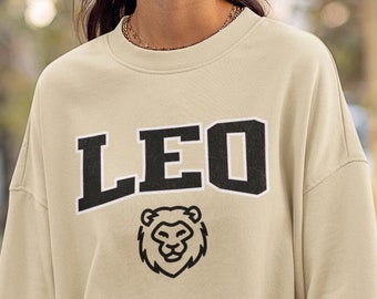 Leo, Leo Sweatshirt, Zodiac sweatshirt, Leo gifts, crewneck, college sweatshirt, college hoodie, leo shirt, leo gift, leo zodiac