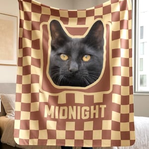 Cat Blanket, Custom cat blanket, cat dad gift, personalized gift, gift for her, cat gifts, cat bed, cat mom, cat dad, sherpa blanket