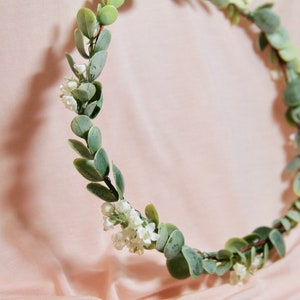 Green Flower Crown Eucalyptus flower crown Green Wedding Crown Eucalyptus Crown Greenery Crown Green Leaf Crown Woodland crown image 9