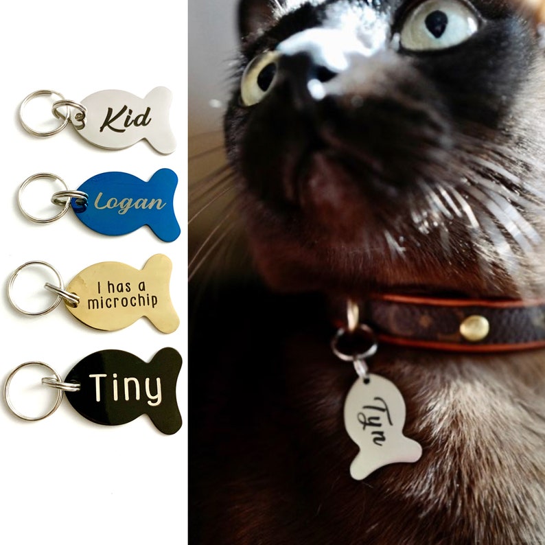 Personalized Cat Tag Small Cat Tag Cat ID Tag Engraved Etsy Hong Kong