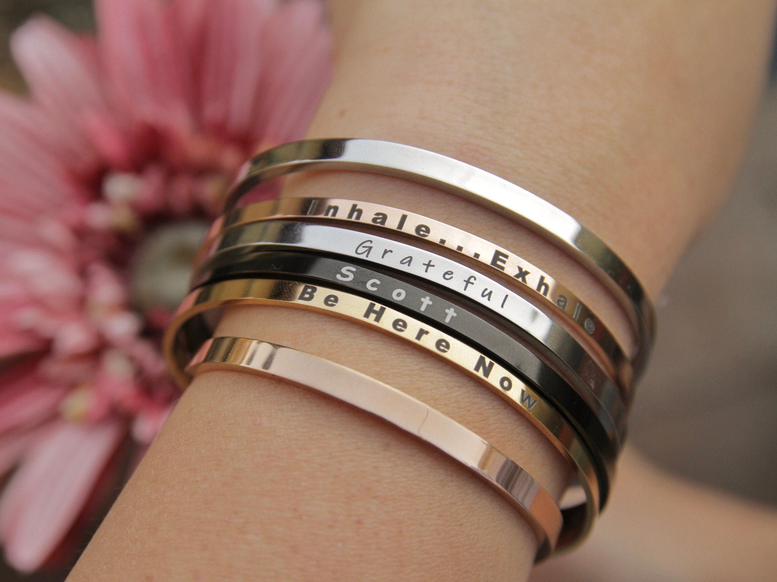 Personalised Silver & Gold Bracelets | Personalised Bracelets For Her |  Abbott Lyon