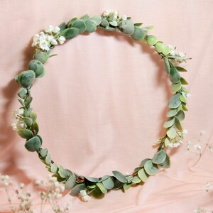 Green Flower Crown Eucalyptus flower crown Green Wedding Crown Eucalyptus Crown Greenery Crown Green Leaf Crown Woodland crown image 5