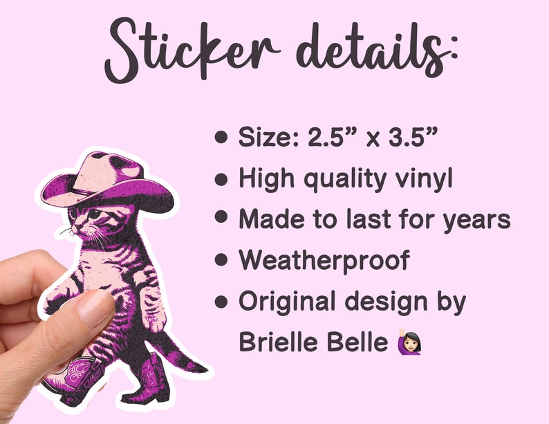 Cat Sticker, Cat Stickers, Laptop Sticker Cat, Black Cat Sticker, Funny