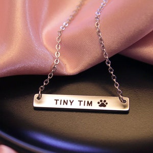 Dog Necklace Personalized Dog Paw Necklace Dog Jewelry Pet Memorial Dog Loss Gift Personalized Pet Name Dog name necklace image 1