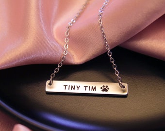 Dog Necklace Personalized | Dog Paw Necklace | Dog Jewelry | Pet Memorial | Dog Loss Gift | Personalized Pet Name | Dog name necklace