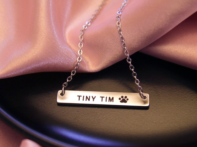 Dog Necklace Personalized Dog Paw Necklace Dog Jewelry Pet Memorial Dog Loss Gift Personalized Pet Name Dog name necklace image 1