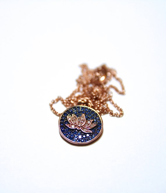 Rose Gold Lotus Flower Necklace Small Lotus Necklace - Etsy