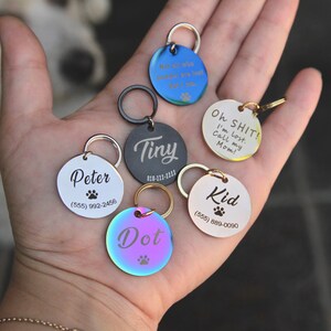 Microchip Dog Tag Custom Dog Tag Microchipped Pet Tag Dog ID Tag Dog Collar Puppy Tag Personalized Dog Tag Pet Gifts image 4