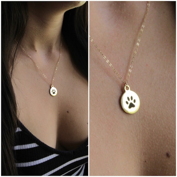 etsy paw print necklace