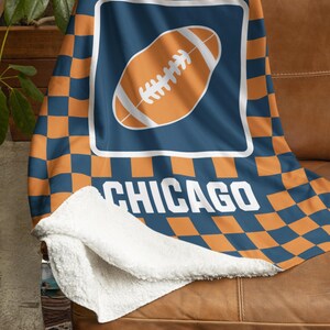 Chicago football blanket: Bear sherpa weighted blanket