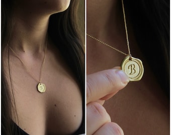 Bestfriend Necklace | Gold Coin Necklace | Gold Initial Choker | Matching Necklaces | Best Friend Necklace | Gold letter necklace