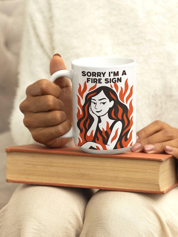 Fire Sign Zodiac Mug, Aries, Leo, Sagittarius, Astrology Gift, coffee lover